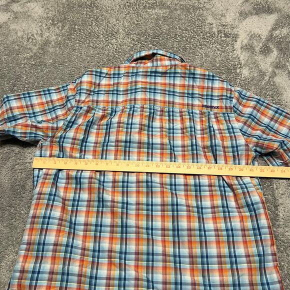 Marmot Shirt Mens Medium Plaid Button Hiking Performance Nylon Short Sleeve - Picture 3 of 6